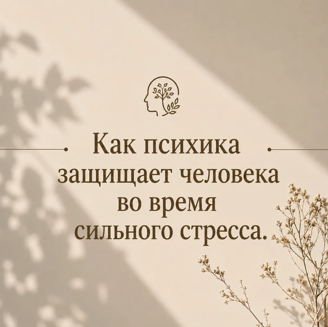 Как психика защищает человека во время сильного стресса.

Когда человек сталкивается с сильным стрес