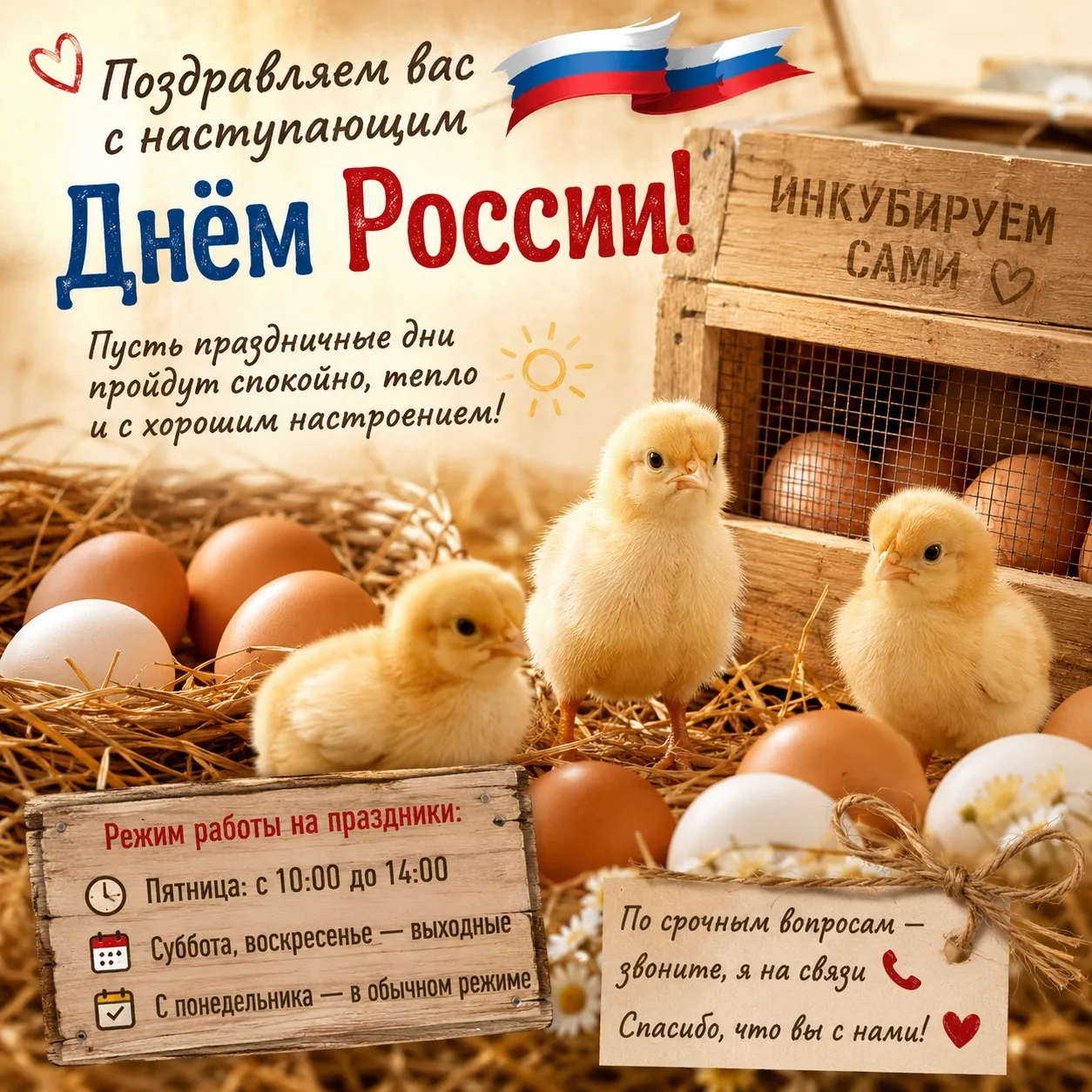🇷🇺 Друзья, поздравляем вас с наступающим Днём России!

Пусть праздничные дни пройдут спокойно, теп