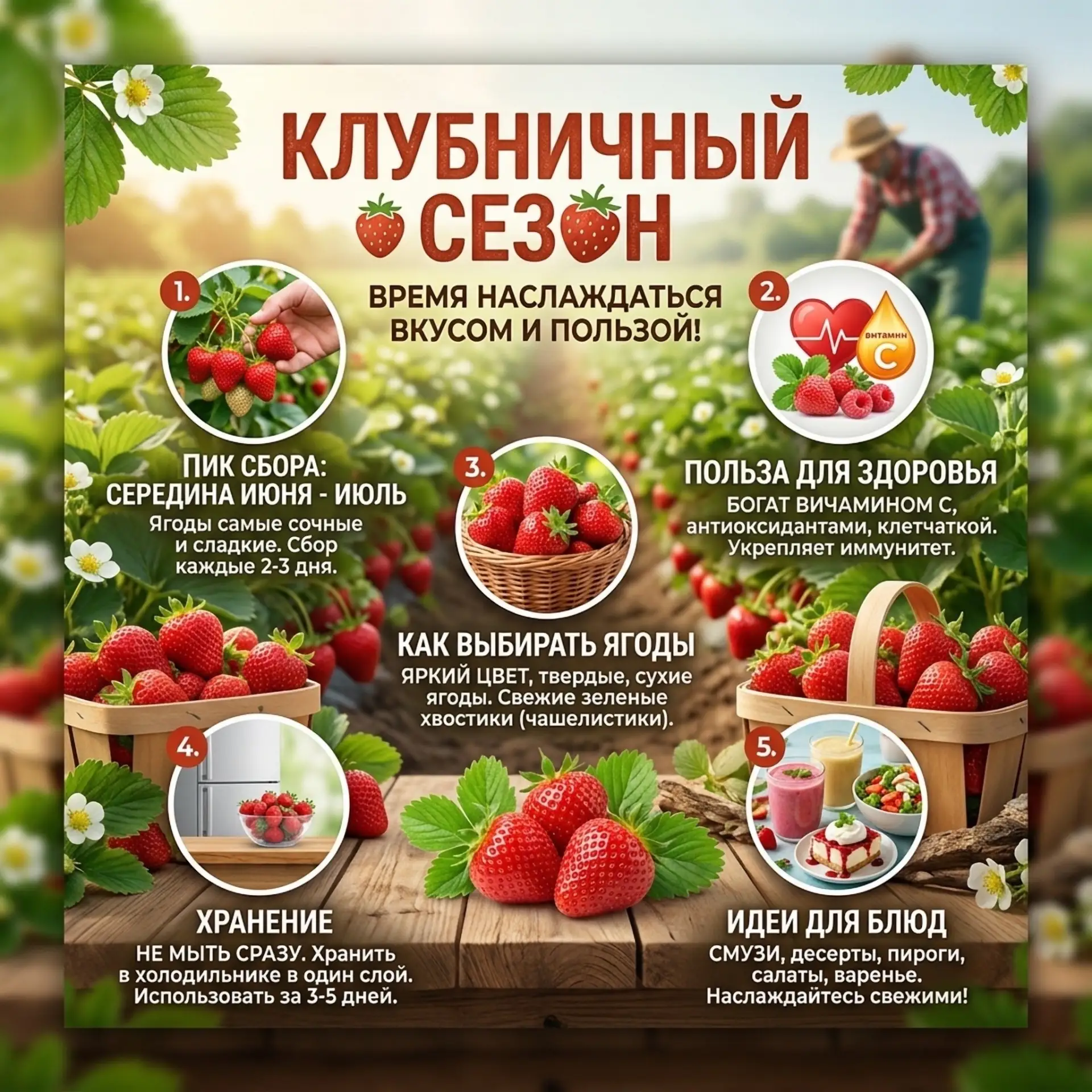 🍓 Клубника для детей: вкусно и полезно!🍓 

Лето — время вкусной и полезной клубники! Эта яркая яго