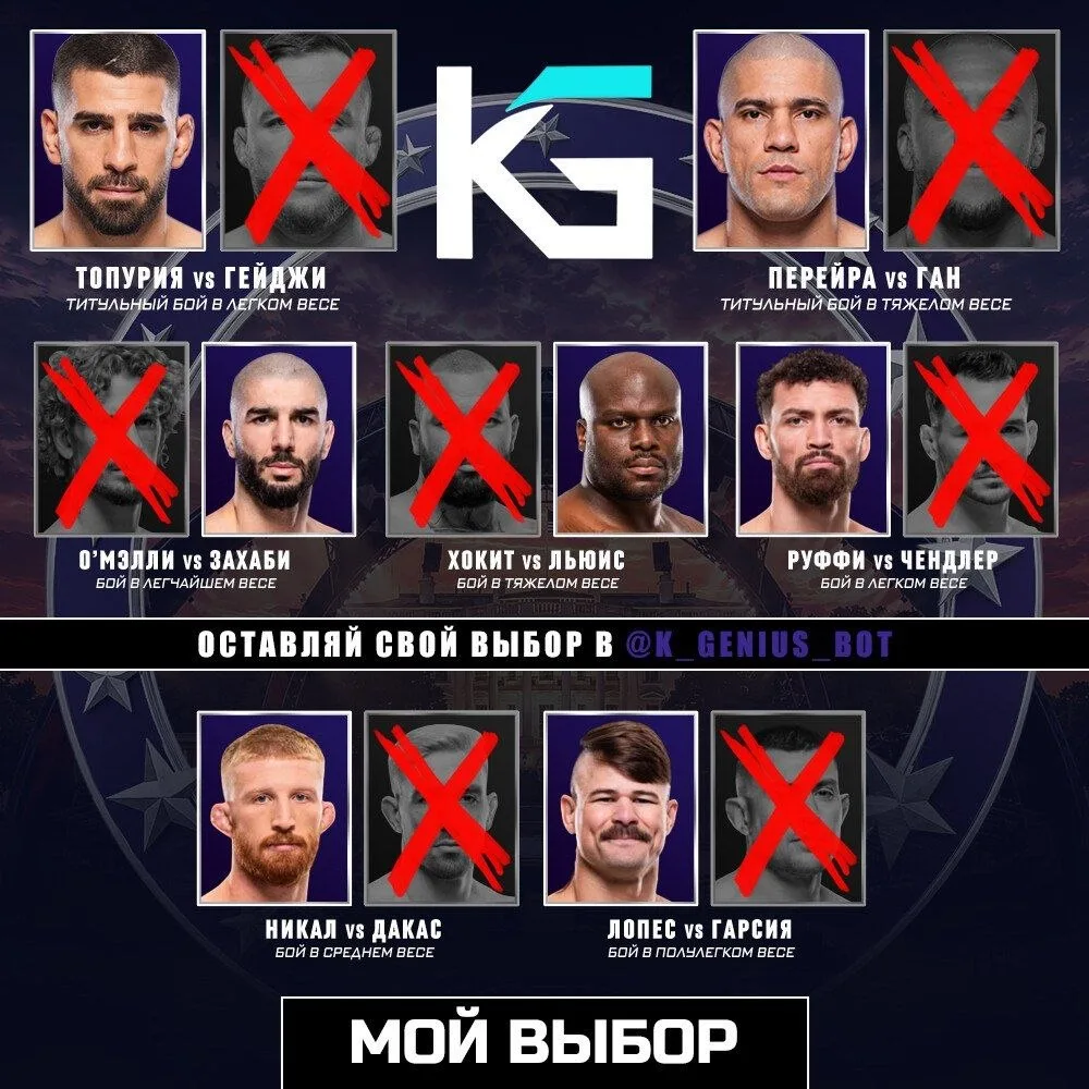 Мой прогноз на сегодняшний турнир UFC, который пройдёт на лужайке Белого Дома, но может быть омрачен
