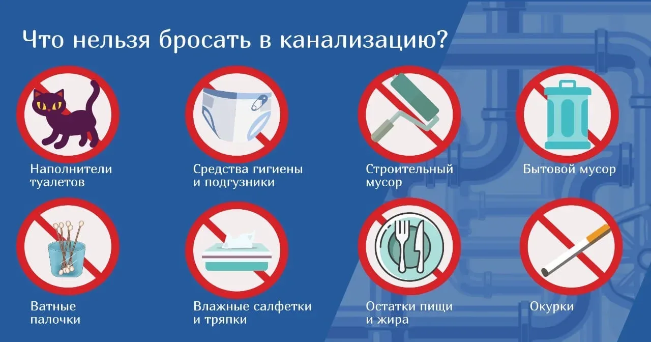 🚽 Осторожно: засор! Правила пользования канализацией

Каждый раз, когда вы смываете в унитаз что‑то