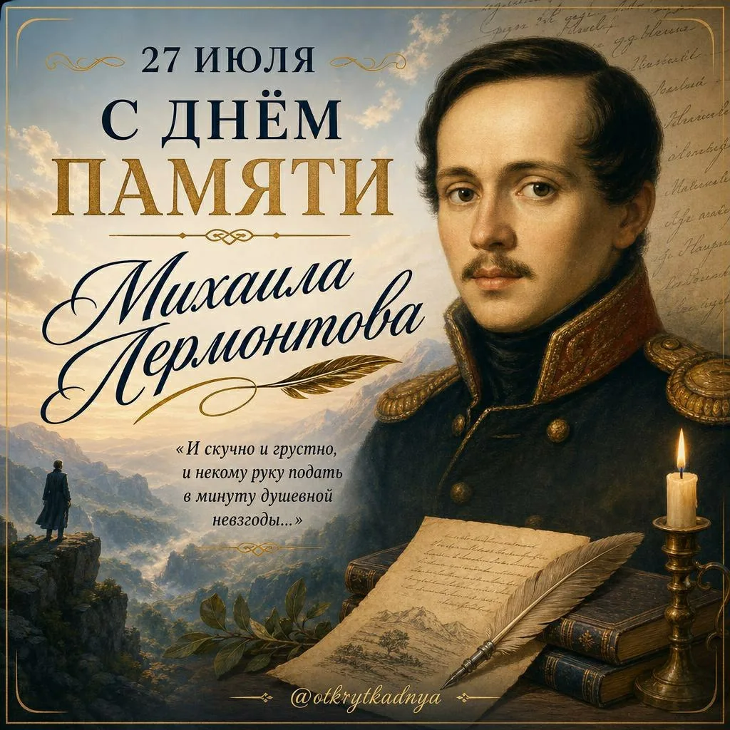 С днем памяти Михаила Лермонтова! 💐

Выбрать открытку 💌
Мы в MAX