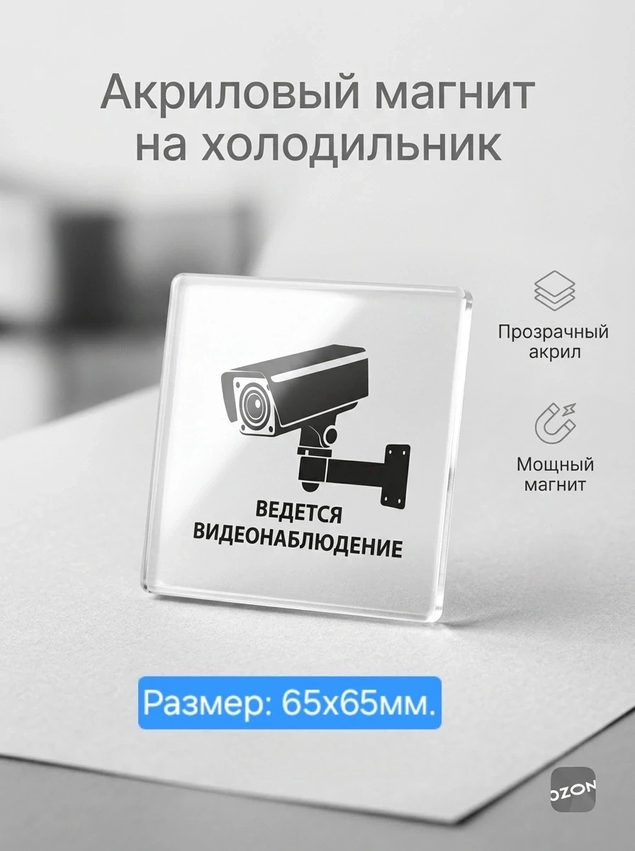 Этот магнит — для тех, кто любит порядок и иронию.
На нём — значок камеры и надпись:

«Ведётся видео