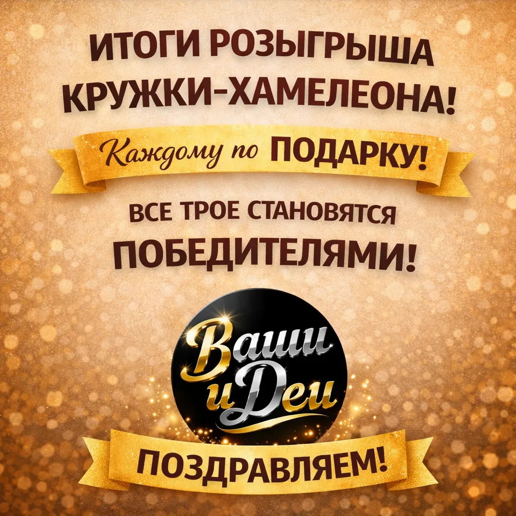 🎉 ИТОГИ РОЗЫГРЫША КРУЖКИ-ХАМЕЛЕОНА 🎁
Друзья, спасибо всем, кто принял участие в нашем розыгрыше ❤
