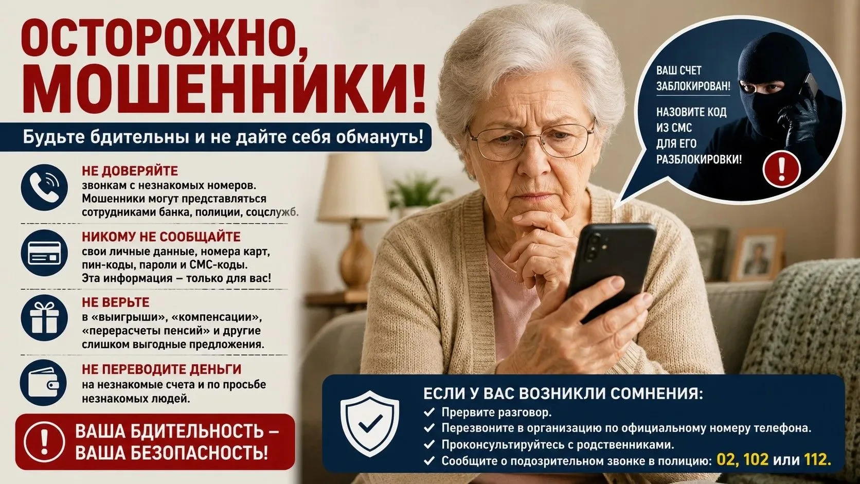 Осторожно, мошенники! Как не потерять свои сбережения?

📣Уважаемые жители Сургутского района!
С каж