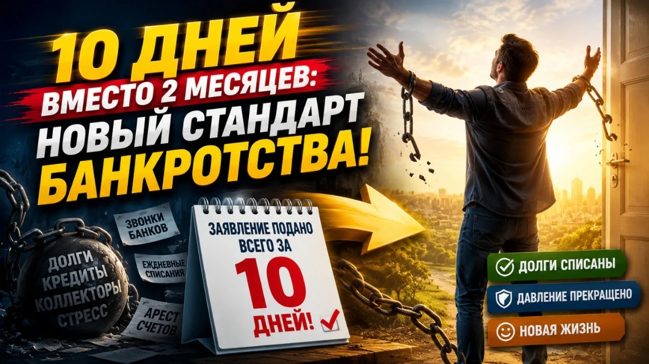Пока вы откладываете банкротство, долги продолжают расти. Мы запускаем процедуру всего за 10 дней.

