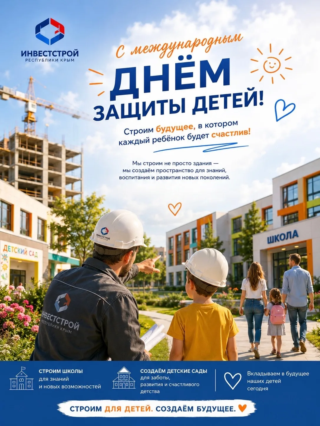 🎊С Международным днём защиты детей! 

ГКУ «Инвестстрой Республики Крым» поздравляет всех детей и их