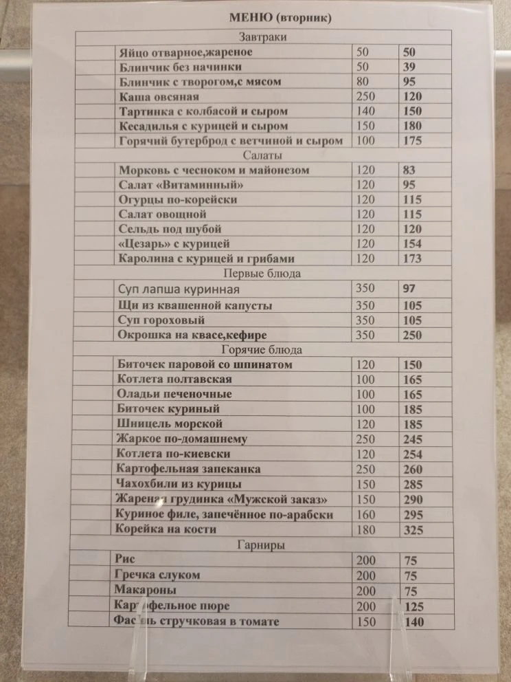 Добрый день! Меню на сегодня! Ждем всех в гости!