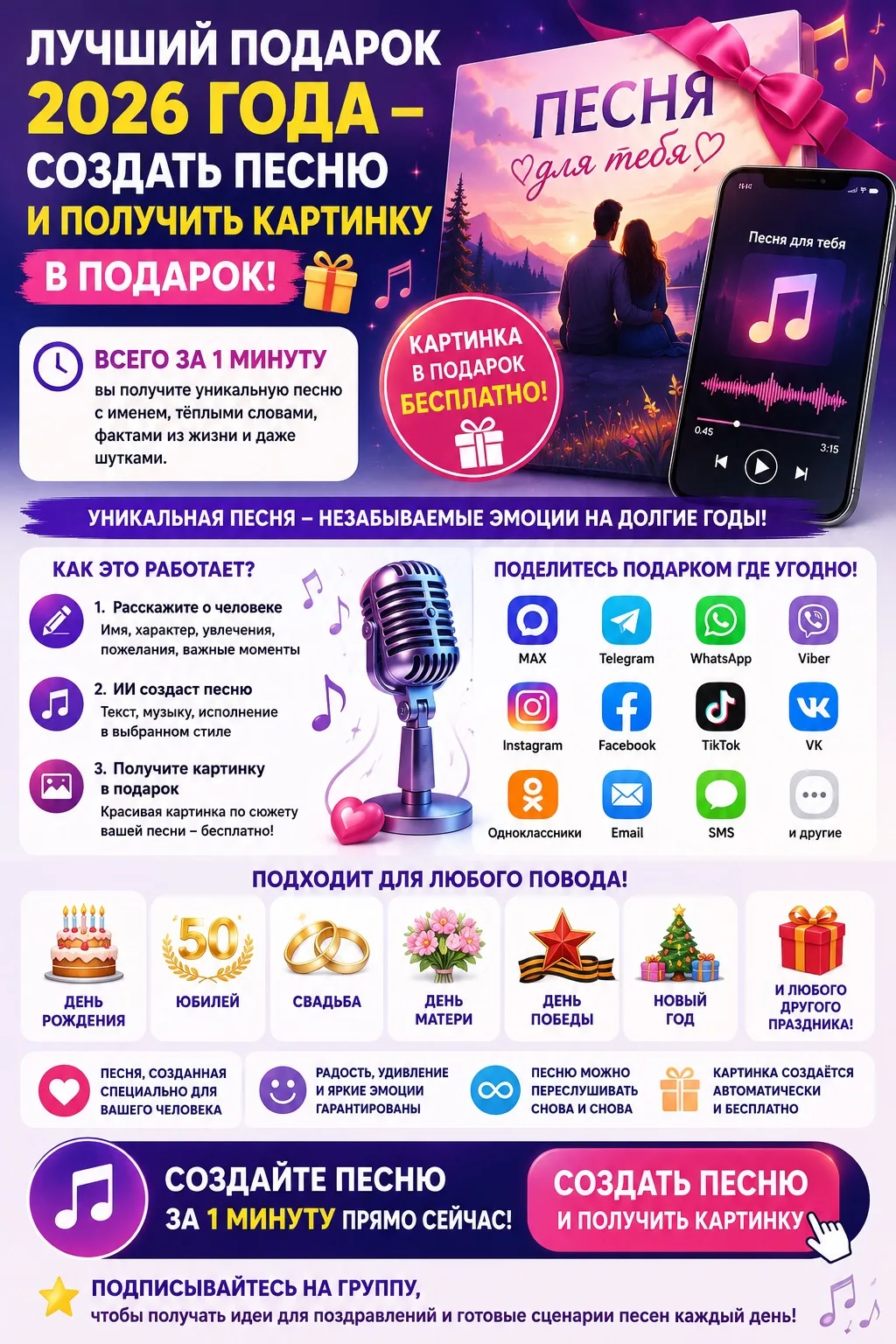 🎵 Создать песню с именем и картинкой — подарок, который невозможно купить в магазине!

Ищете оригин