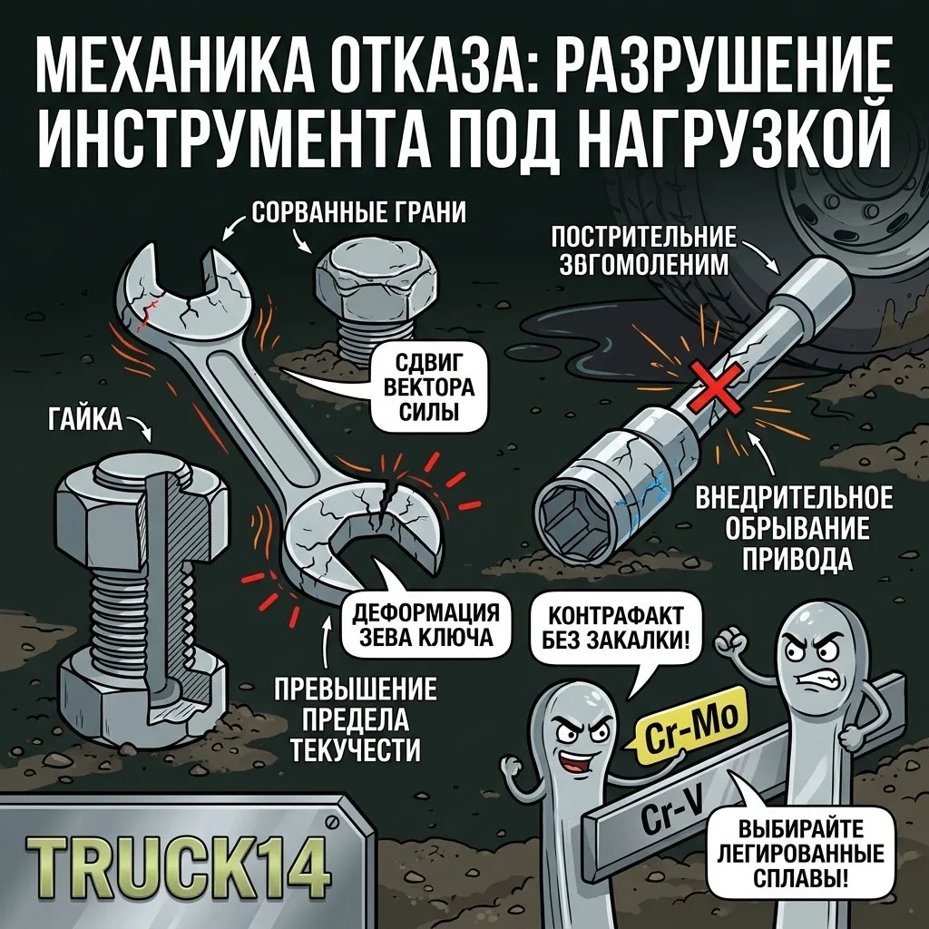 Механика отказа: разрушение инструмента под нагрузкой 🔧⚠️

Ремонт большегрузной техники в полевых у