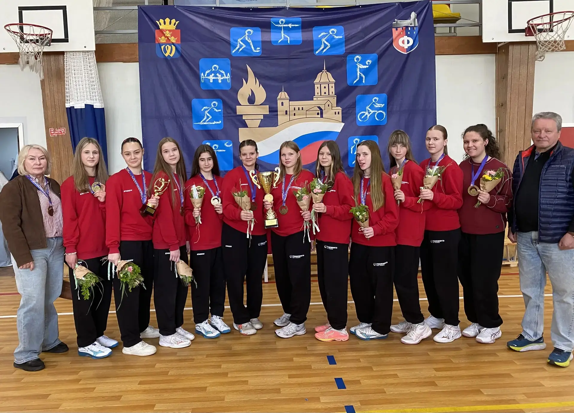 Спортивный результат волейбольной команды

🏐Волейбольная команда девушек завоевала 1-е место на чем