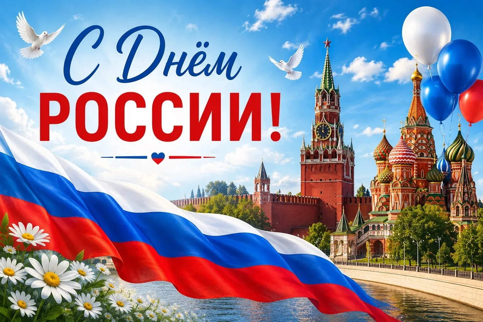 С Днём России! 🇷🇺
Дорогие ученики, педагоги и родители! 🫶

✅12 июня — особенный день, когда мы с 