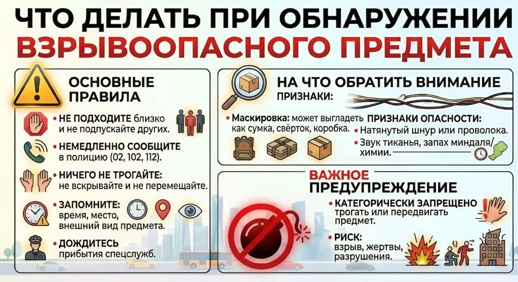 ❌ПАМЯТКА: Что делать при обнаружении взрывоопасного предмета

👉Вся полезная информация находится в 