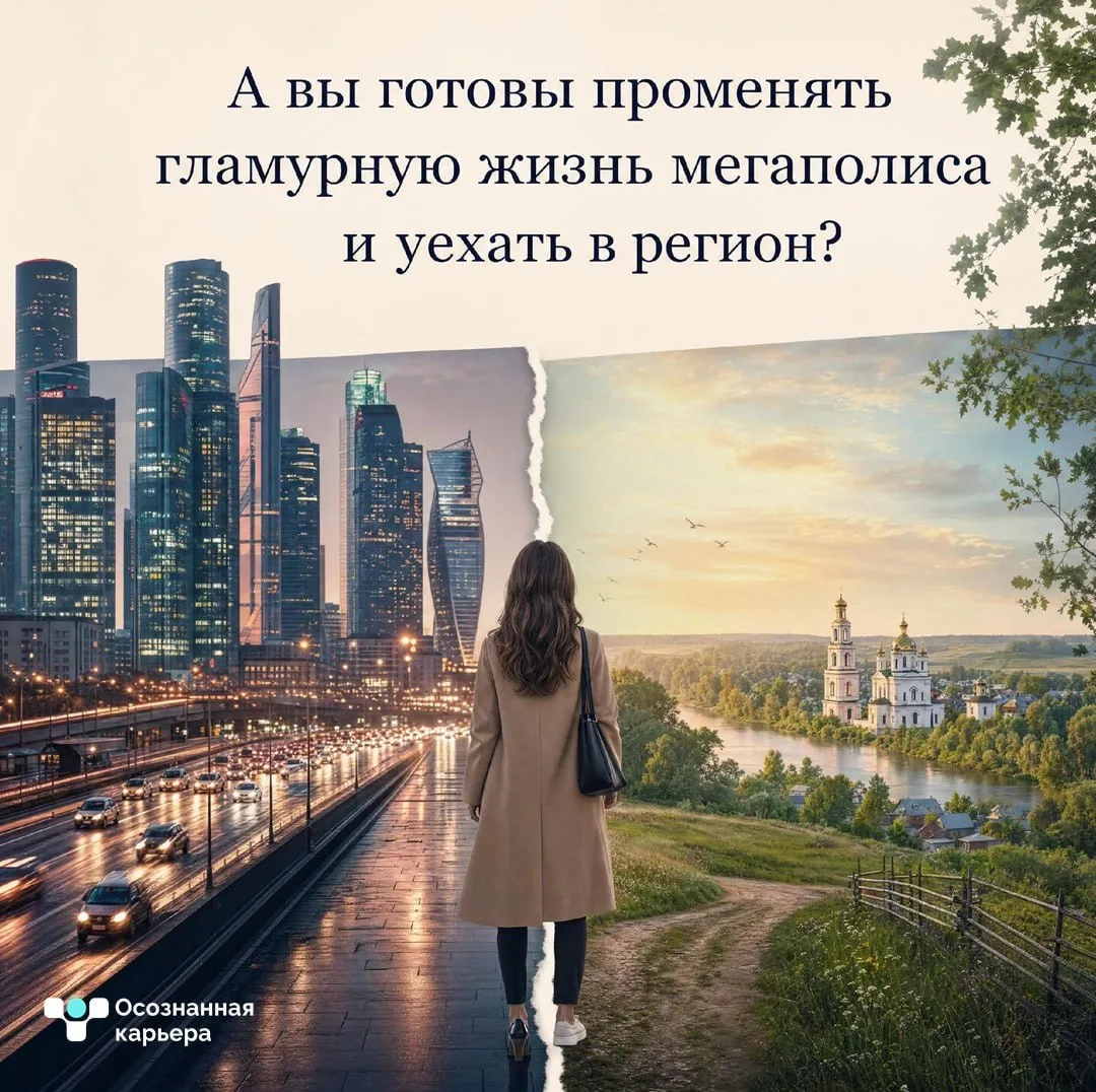 А вы готовы променять гламурную жизнь мегаполиса и уехать в регион?

"Осознанная карьера" работает с