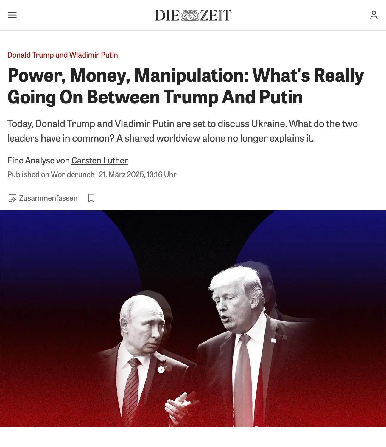 «Откуда это странное увлечение Трампа Россией и Кремлём?» — Die Zeit

Немецкое издание задаётся вопр
