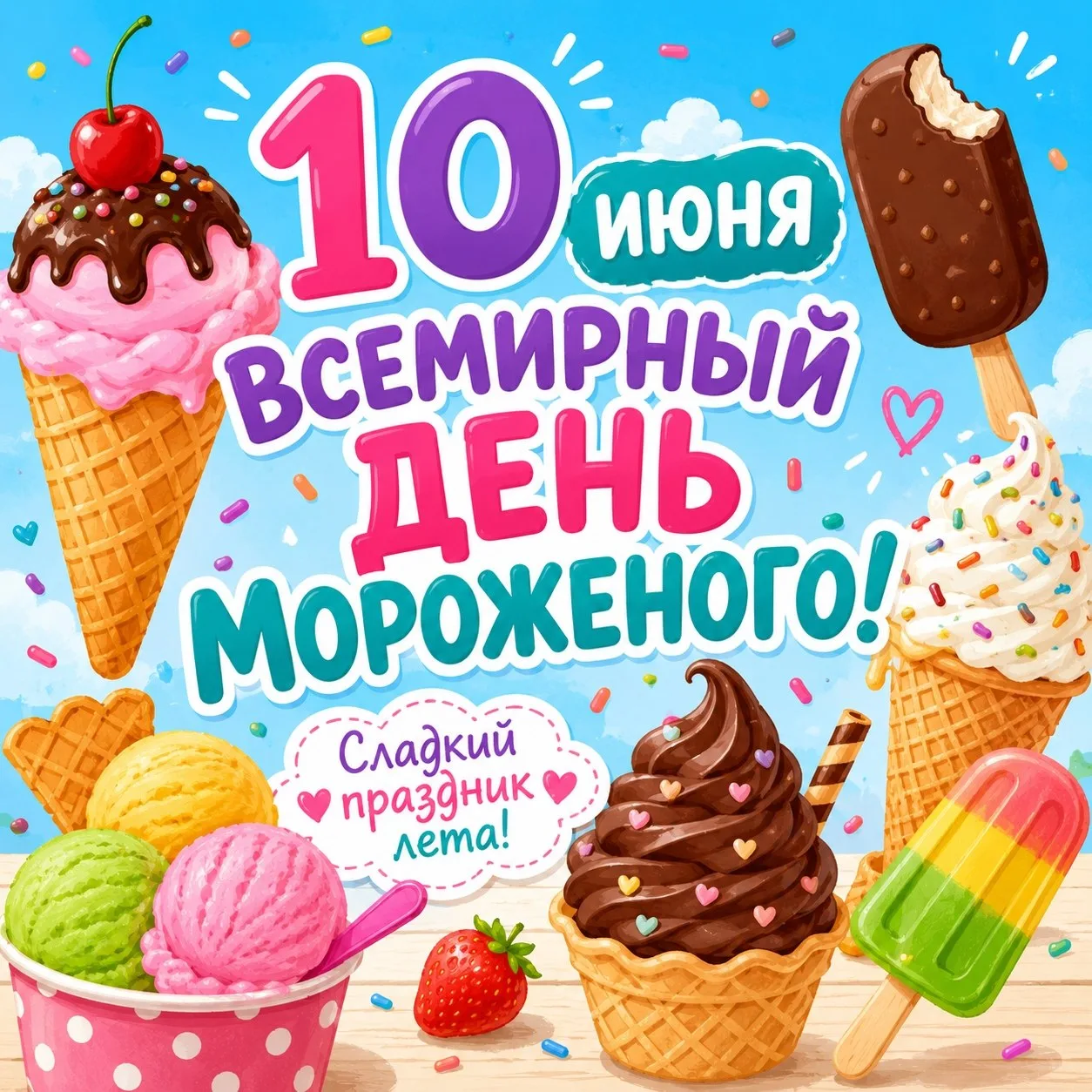 🍦 10 июня — Всемирный день мороженого!

Для маленьких любителей сладостей подготовила тематические 