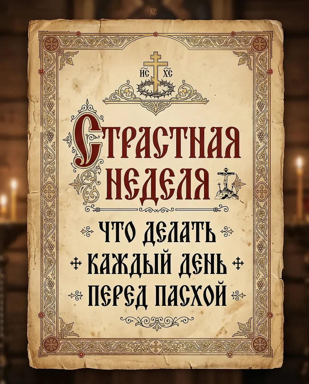 🕯️Страстная неделя в картинках: что делать каждый день — от понедельника до Пасхи.

Ваша Настасья