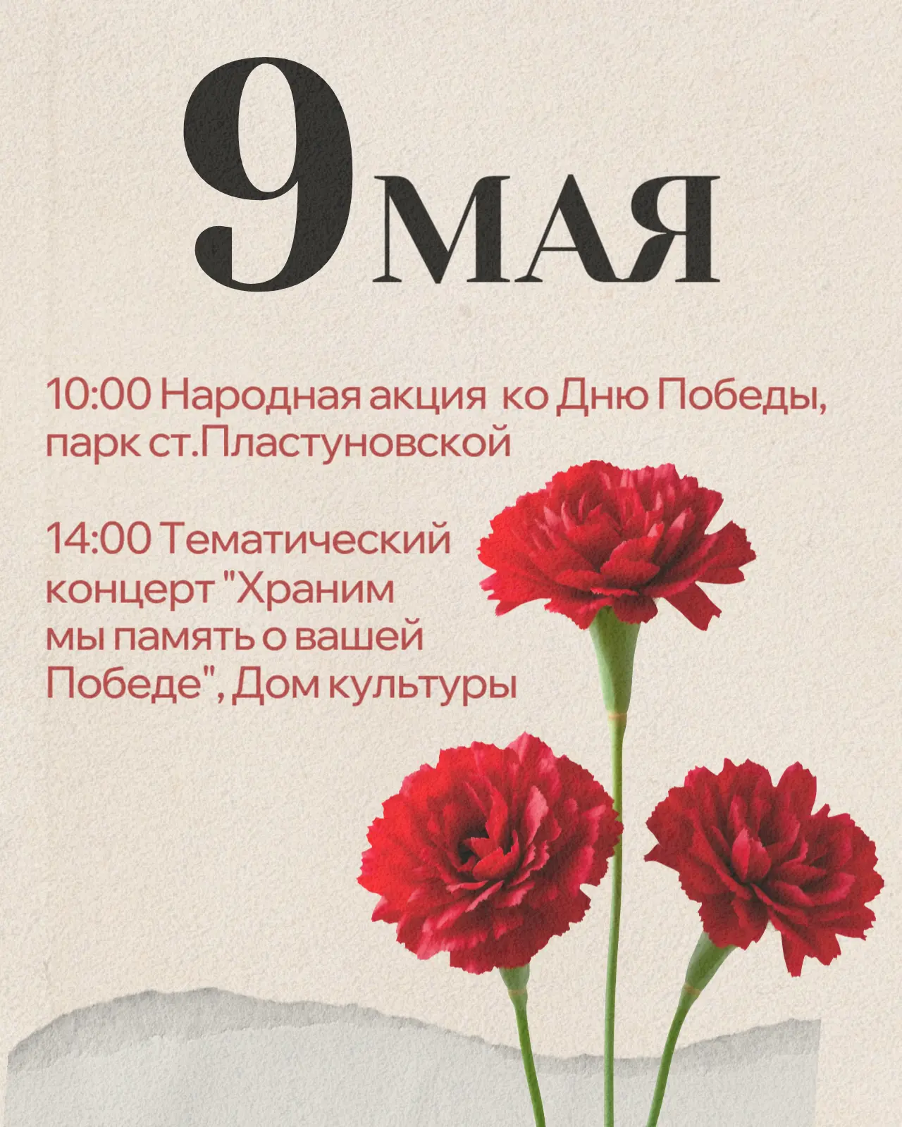 Приглашаем на мероприятия ко Дню Победы 🎖
