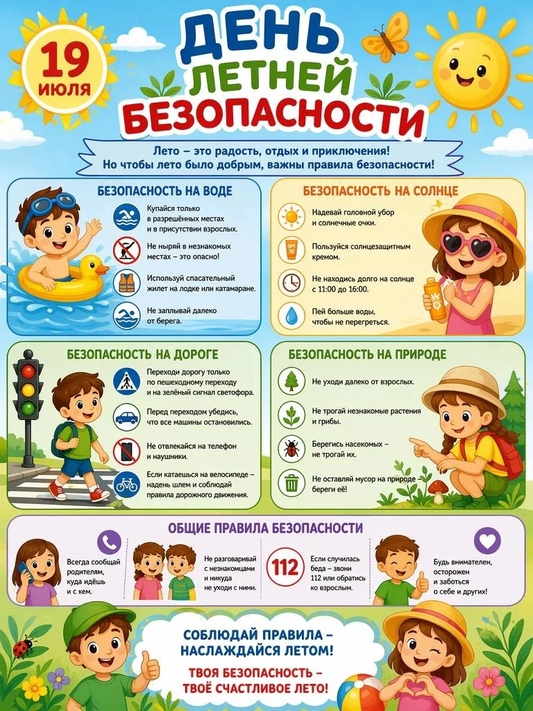☀️Лето — время прогулок, игр на улице и новых открытий, но именно в этот период особенно важно напом