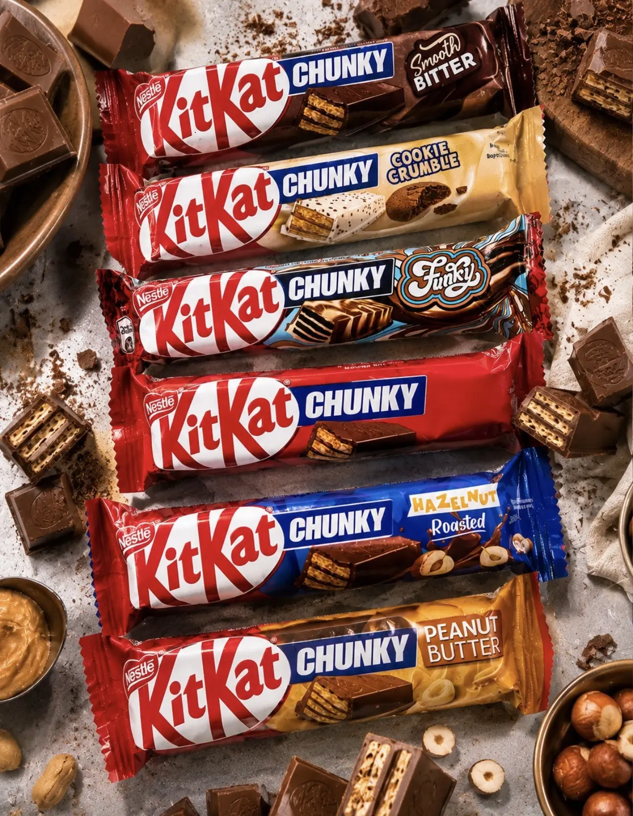 Коллеги!
Новое поступление!
❗️Шесть! Новых вкусов шоколадных батончиков KitKat Chunky!
Скачивайте пр