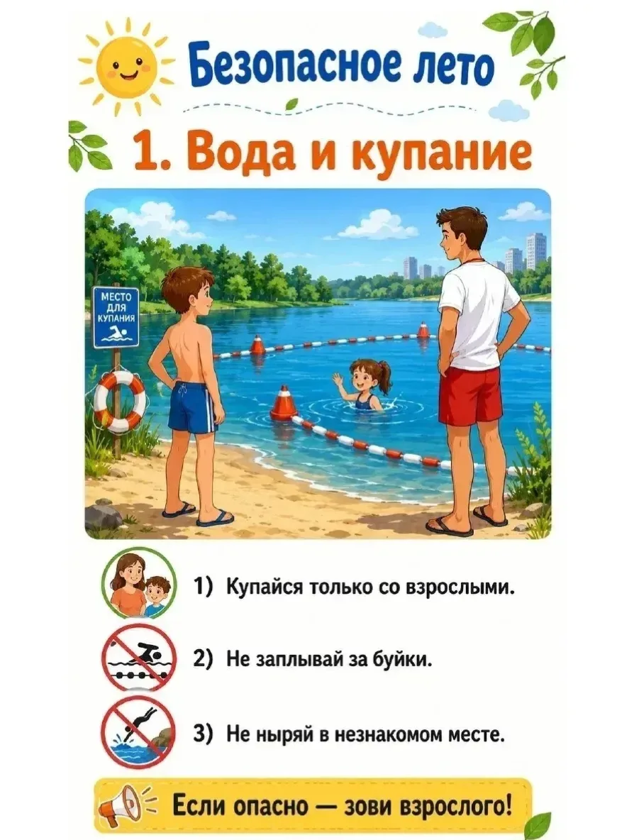 Памятки для родителей "Безопасное лето"