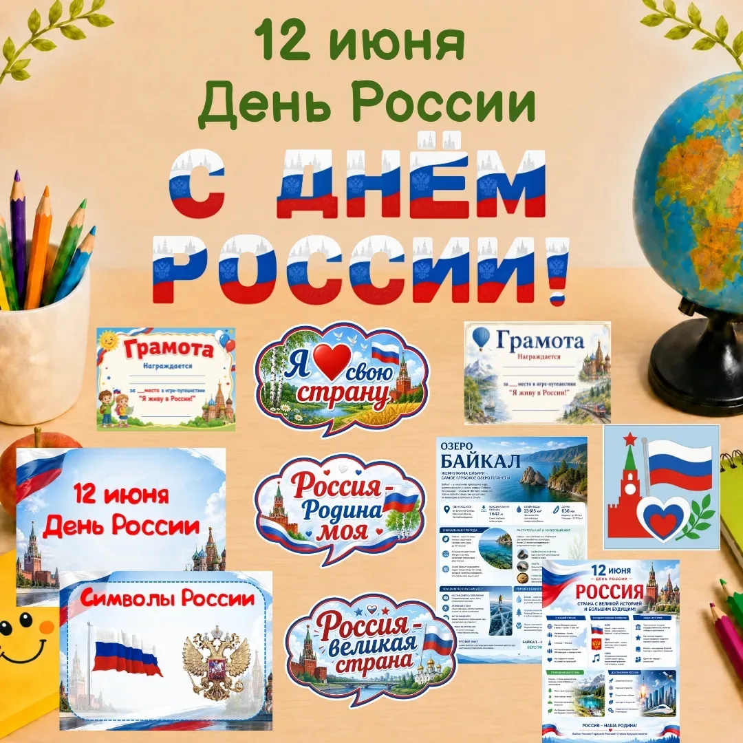 Готовимся ко Дню России ярко, интересно и без лишних хлопот!

Собрала комплект материалов к праздник