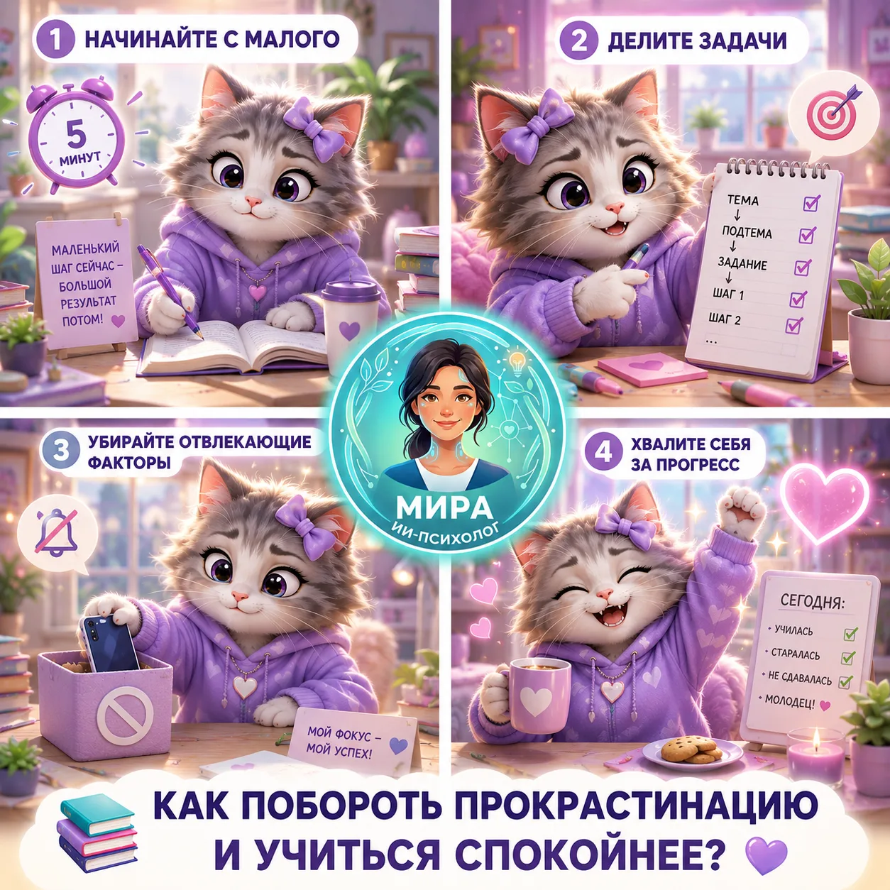 💪🌟 Как перестать откладывать учебу и учиться спокойнее?

Победить прокрастинацию можно не силой во