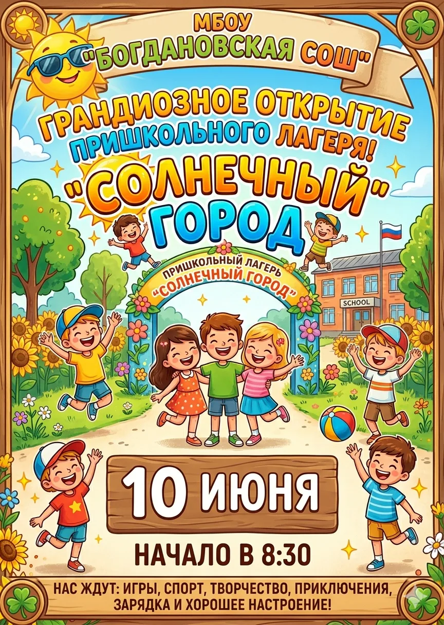 Уважаемые родители и ребята! 👋

Спешим сообщить вам отличную новость ✨

✅ 10 июня начинает свою раб