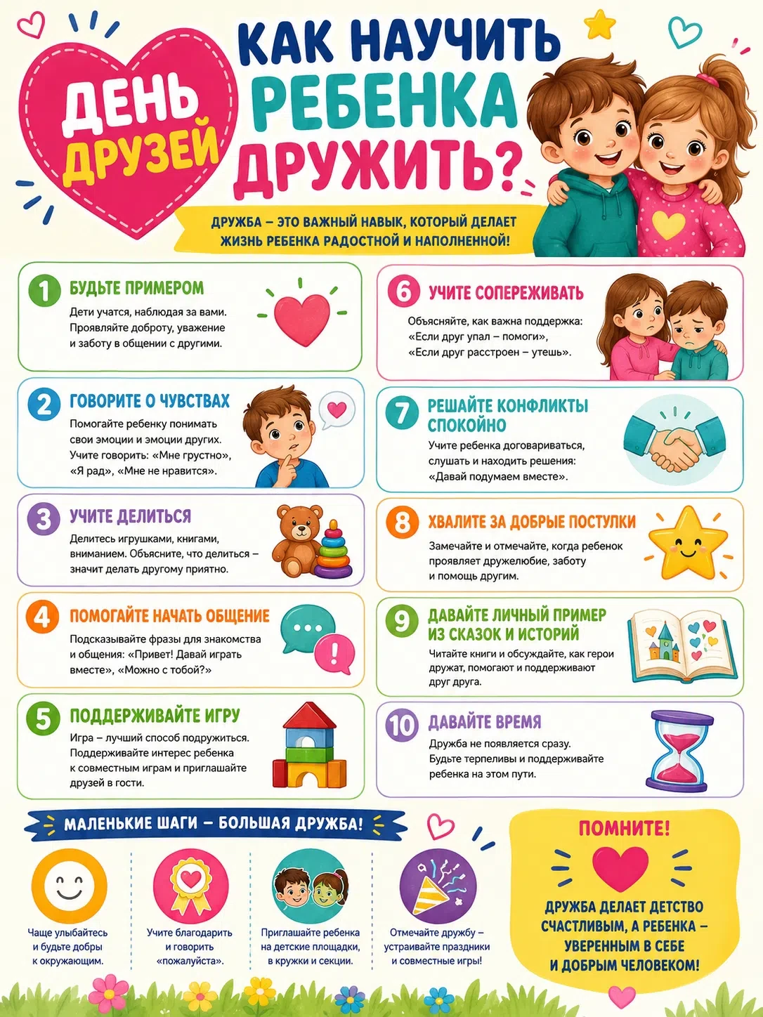 🎈Дружба — это суперсила! Но как ей научить?
Сегодня, 9 июня, мир отмечает День друзей. И это отличн