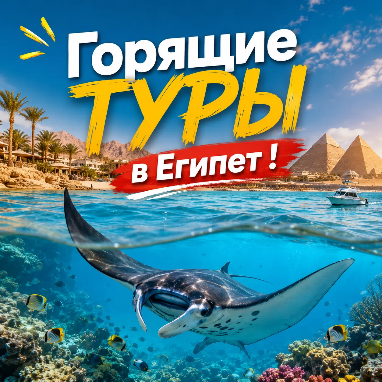 Манты в Египте 🥟⠀

Нет, не те, что со сметаной 😄⠀

Я про удивительных обитателей Красного моря — г