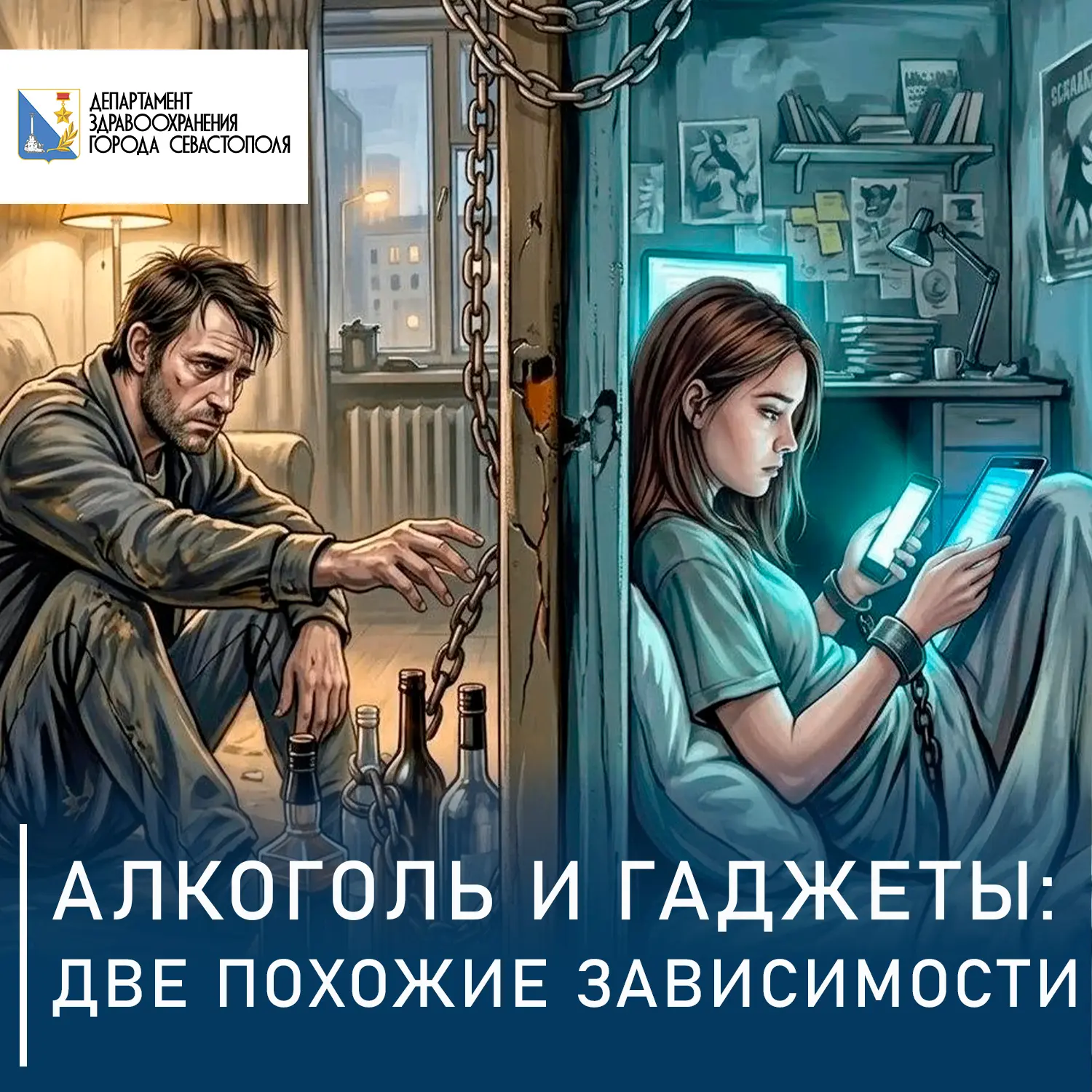 Алкоголизм и гаджетомания: две зависимости, похожие как отражения

💯Представьте, что человек просып