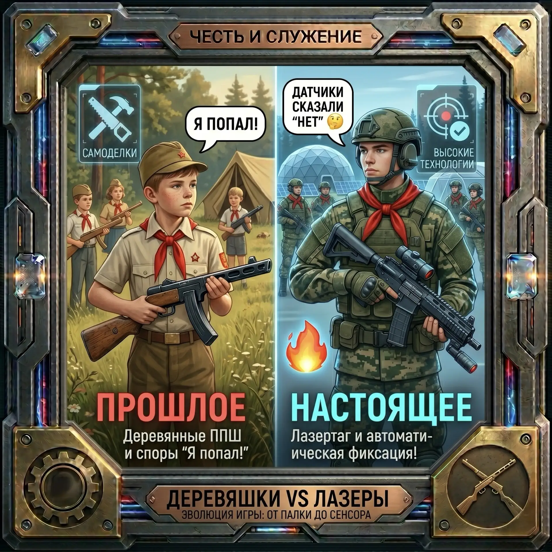 🔫 Чем воюем? От деревянных автоматов до лазертага! ⚡

Привет от Стрелы! 🏹 Вы когда-нибудь задумыва