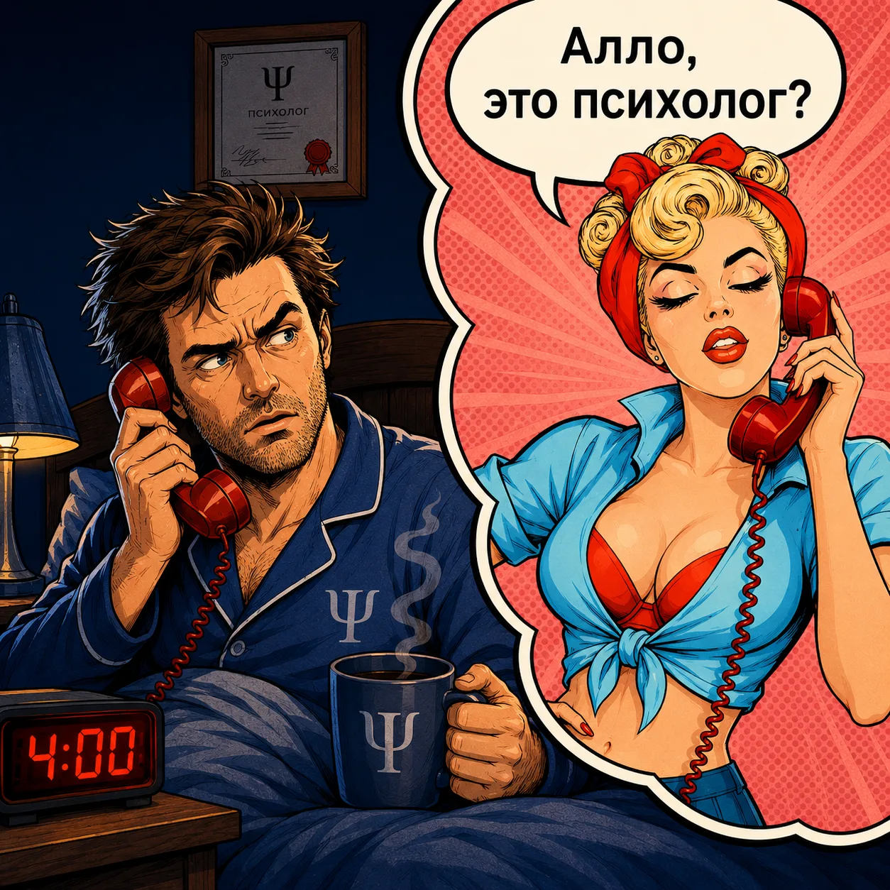 Психолога разбудил звонок в четыре часа утра.
— Скажите, сколько стоит выезд на дом? У дочки паниче