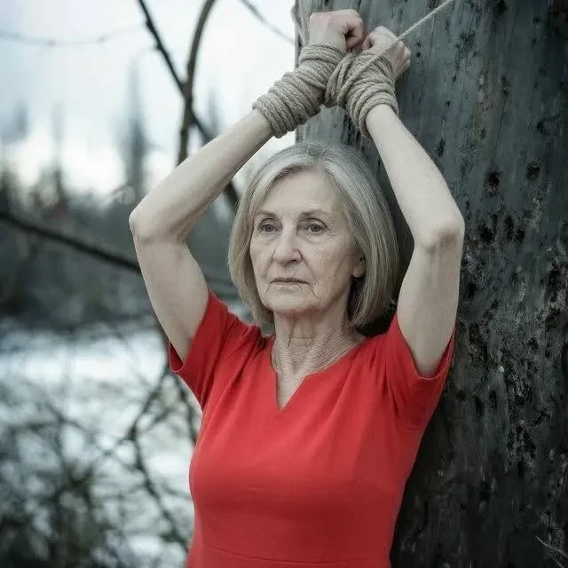 В подарок на золотую свадьбу муж привез 70-летнюю жену в глухой лес, привязал её к дереву и уехал до
