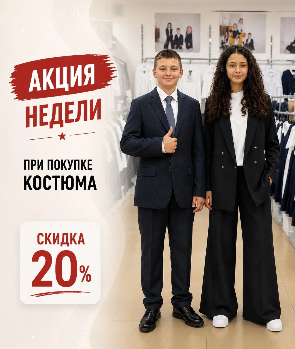 🔥 АКЦИЯ НЕДЕЛИ в Sabotage!

Скидка 20% на костюмы и комплекты (пиджак + брюки)!

🕺 Для мальчиков: 