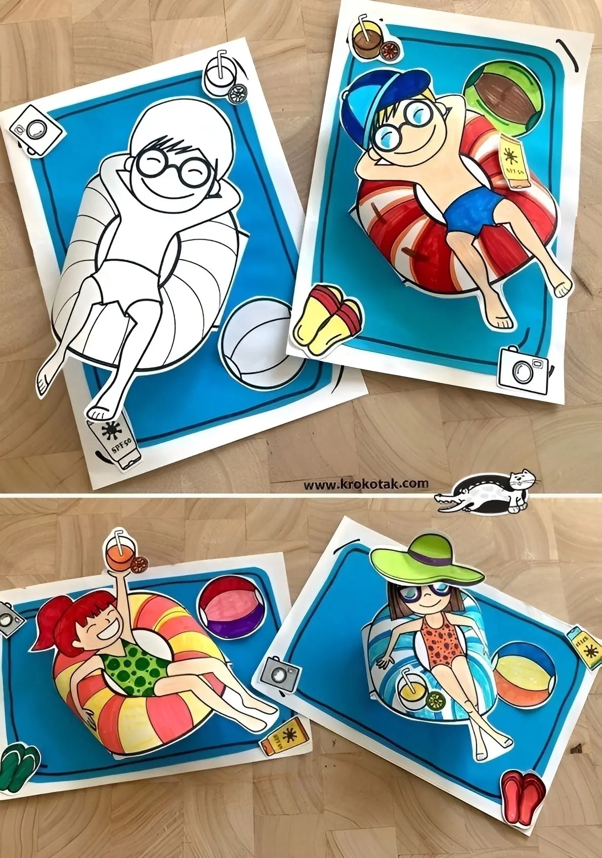 Летние поделки-раскраски 🏖️