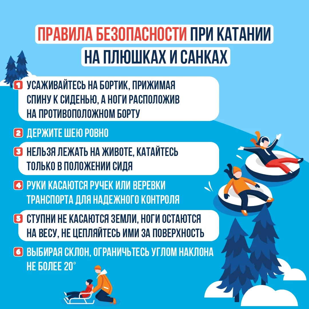 Памятка безопасной езды на санках и ватрушках❄️🛷

При подготовке к спускам важно помнить, что скоро