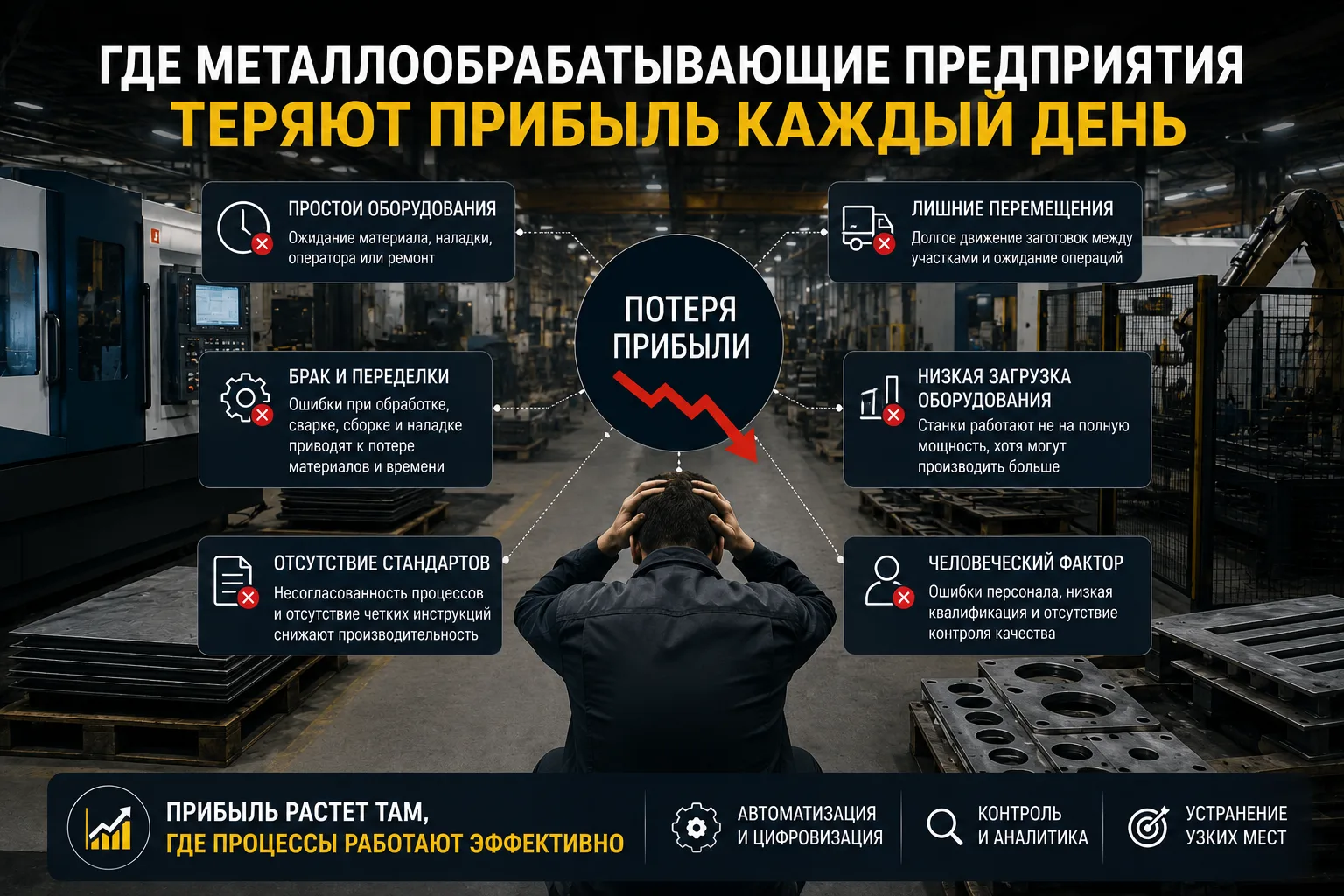 Где металлообрабатывающие предприятия теряют прибыль каждый день
Когда речь заходит о снижении прибы