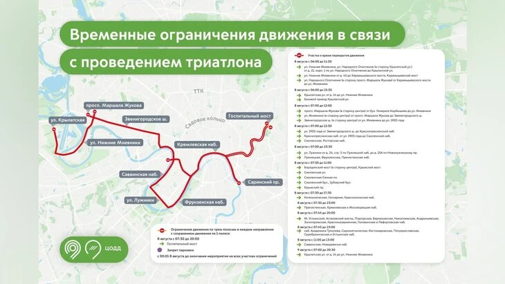 В Москве перекроют центр и запад города из-за триатлона 8 и 9 августа

Ограничения движения вступят 