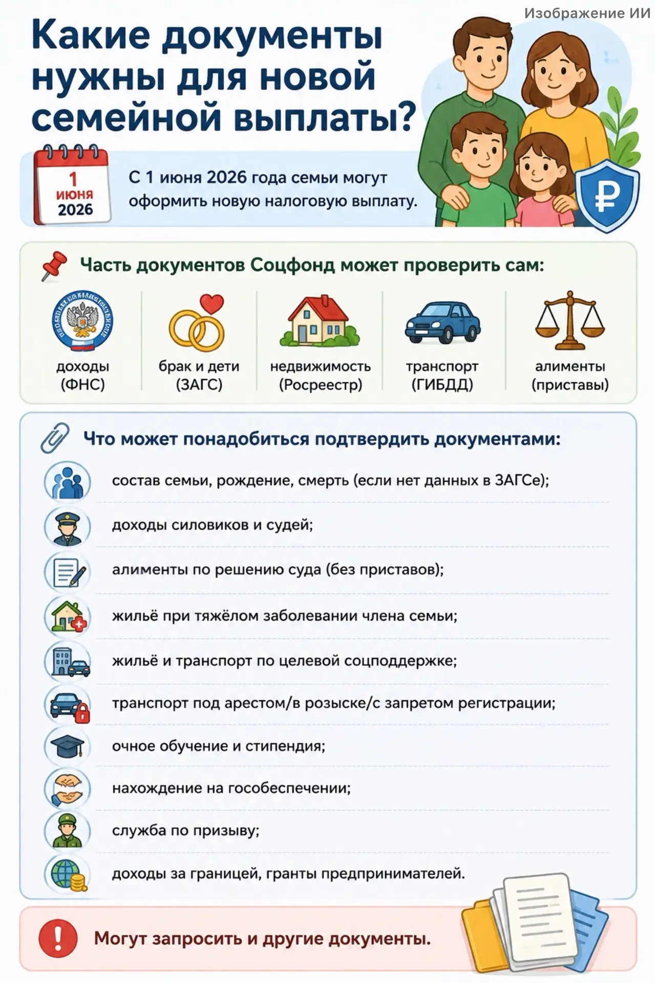 С 1 июня 2026 года можно подать заявление на новую семейную налоговую выплату. 

Семьи с двумя и бол