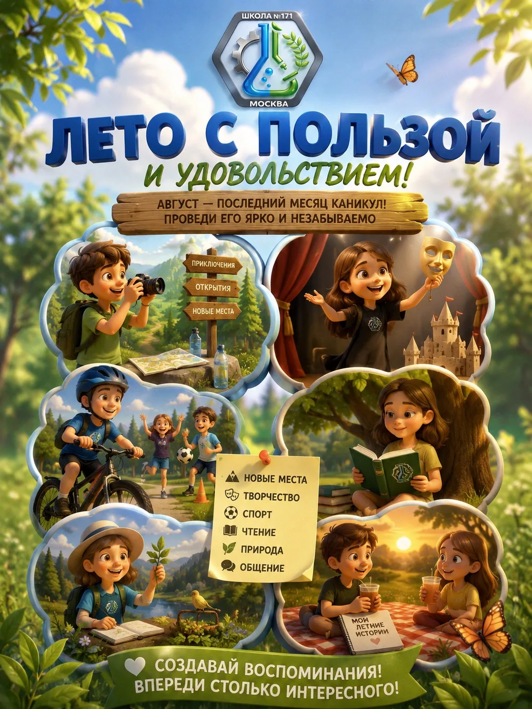 🎉 Июль почти позади — а значит, впереди последний месяц каникул! Время пролетит незаметно, так что 