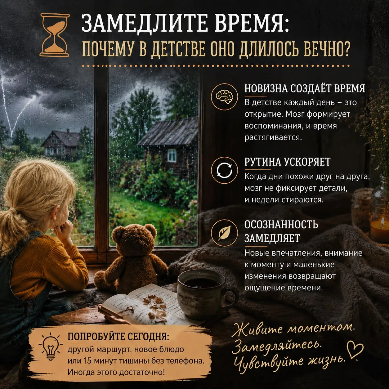 ⏳ Замедлите время: почему в детстве оно длилось вечно?

«У природы нет плохой погоды...», и летний л