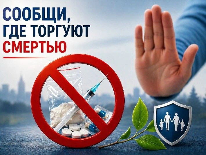 Всероссийская антинаркотическая акция «Сообщи, где торгуют смертью!»
с 20 апреля по 1 мая 2026 года 