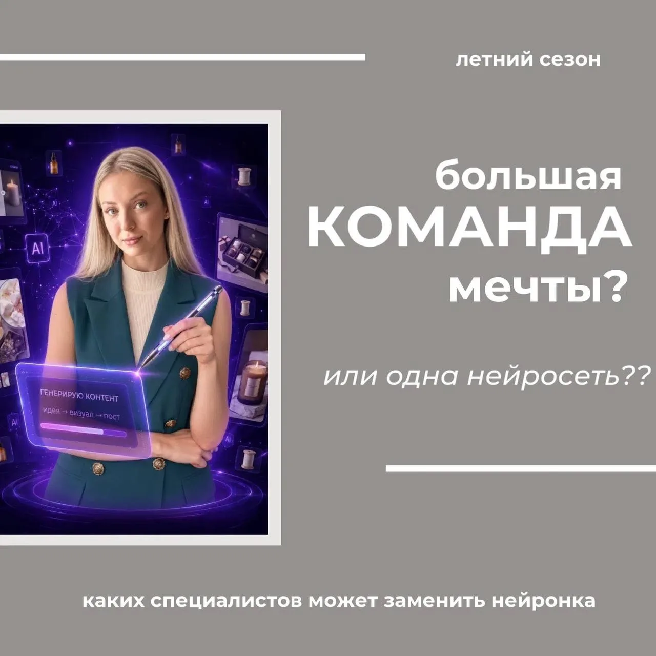 Раньше для крутого бренда нужны были 6 человек. Сейчас — одна правильная фраза.

Девочки, я не призы