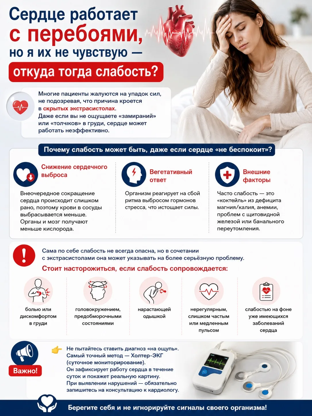 💓«Сердце работает с перебоями, но я их не чувствую — откуда тогда слабость?»

😖Многие пациенты жал
