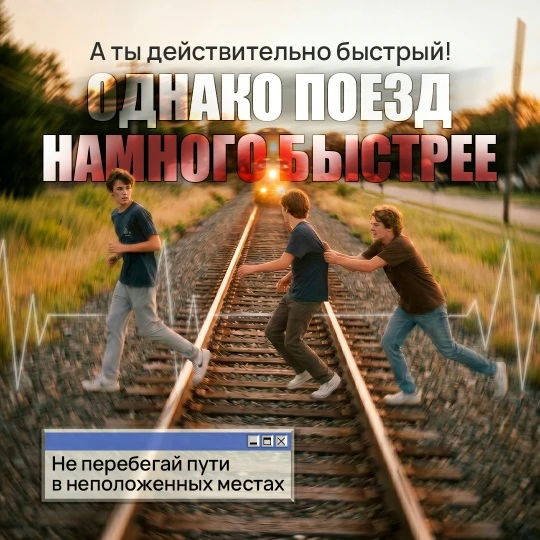 Железная дорога – зона повышенной опасности 🛑

Беспечность, баловство и невнимательность способны п