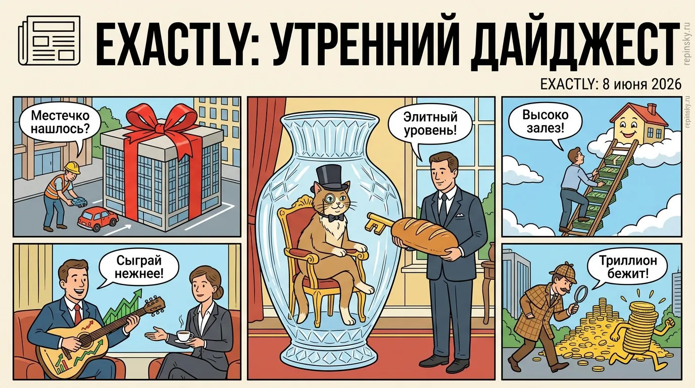 🗞️ Утренний дайджест

➠ Пентхаус на Пречистенской набережной оценили в 4,3 миллиарда рублей. Объект