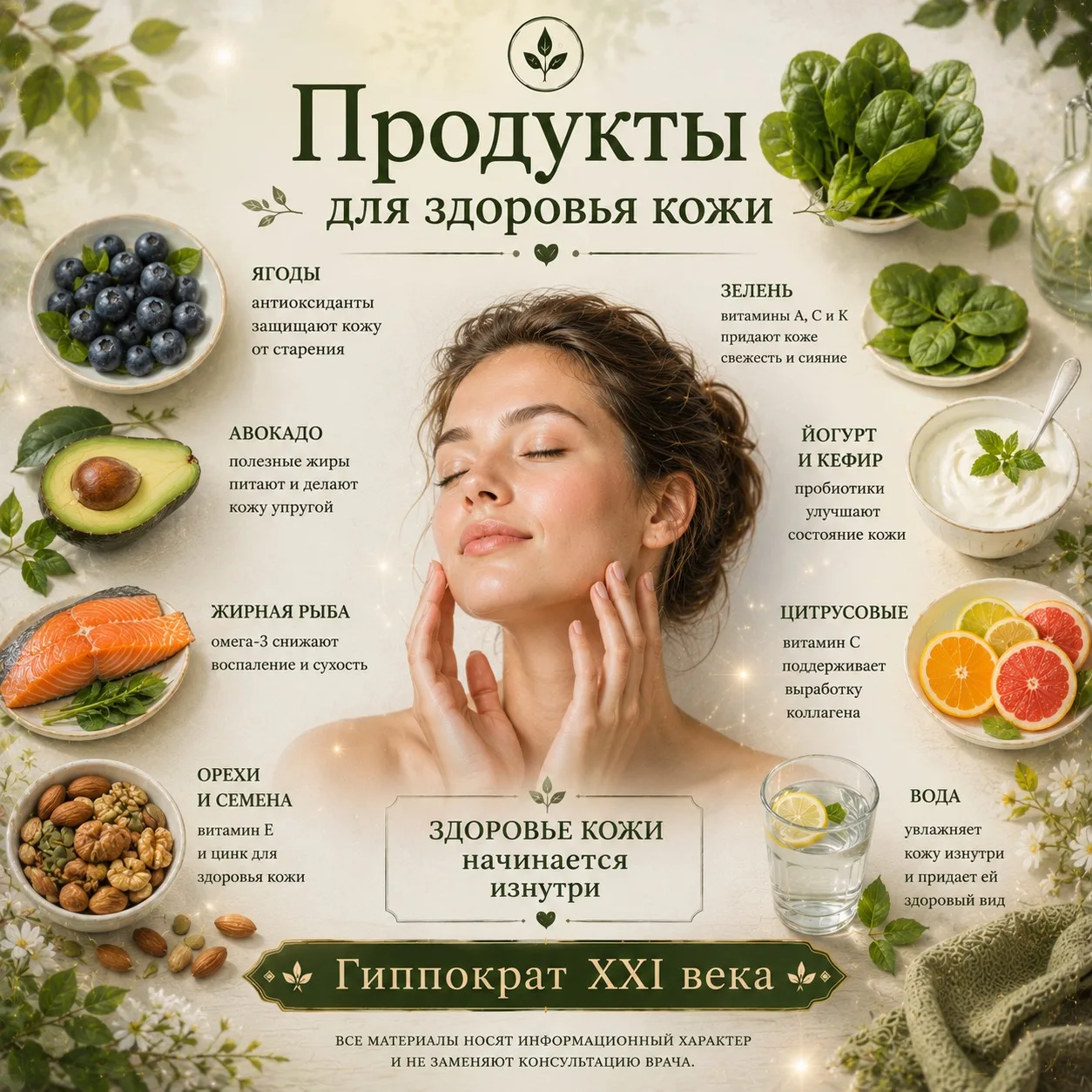 🥗Продукты для здоровья кожи

Гиппократ XXI века