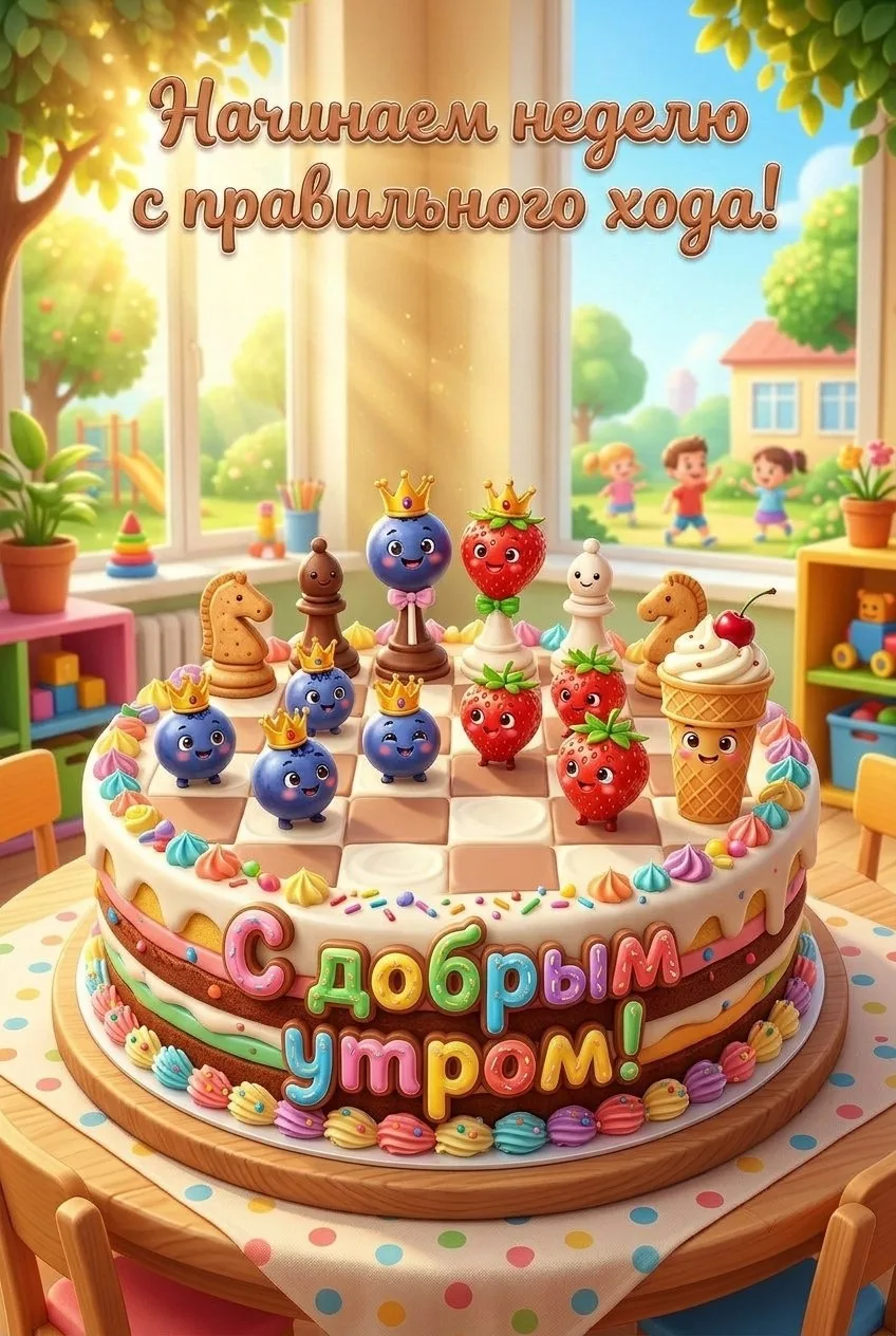 Доброе утро и с началом новой недели, дорогие родители и гости группы! ☀️♟️🍰

💫Понедельник, это вс