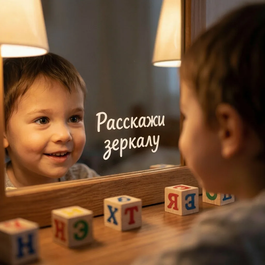 «Расскажи зеркалу»: раскрываем дар слова через игру! 
 
Дорогие родители! 
💬 Хотите, чтобы речь ваш